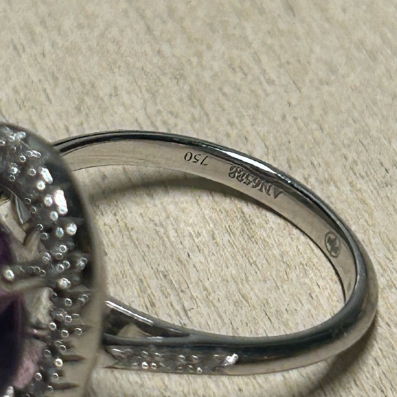 Mauboussin 18K white gold amethyst and diamond cocktail ring - Picture 6 of 7
